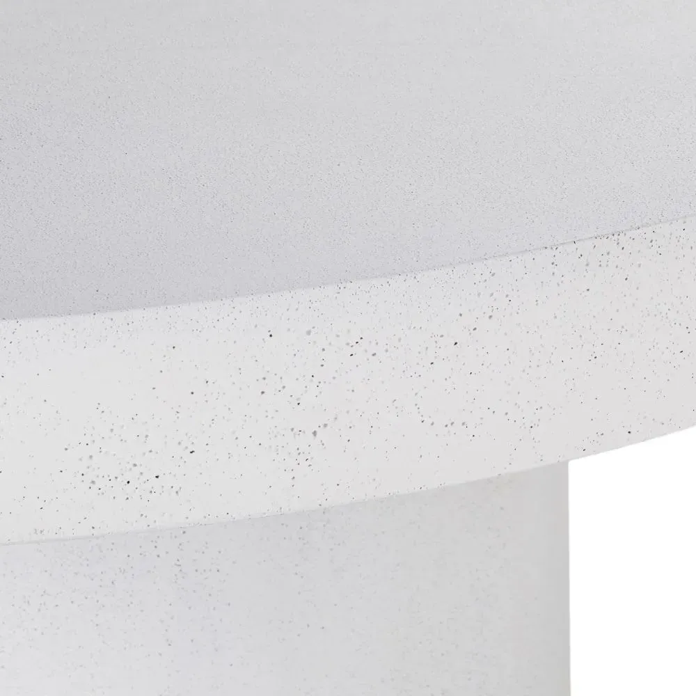 Illustration numéro 2 du produit Table de jardin ronde en composite effet béton écru 5 personnes D110