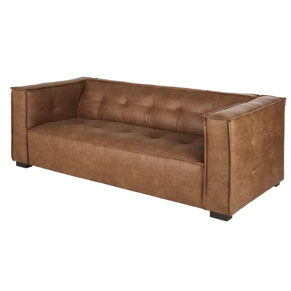 Illustration numéro 2 du produit Canapé 3 places en textile enduit camel