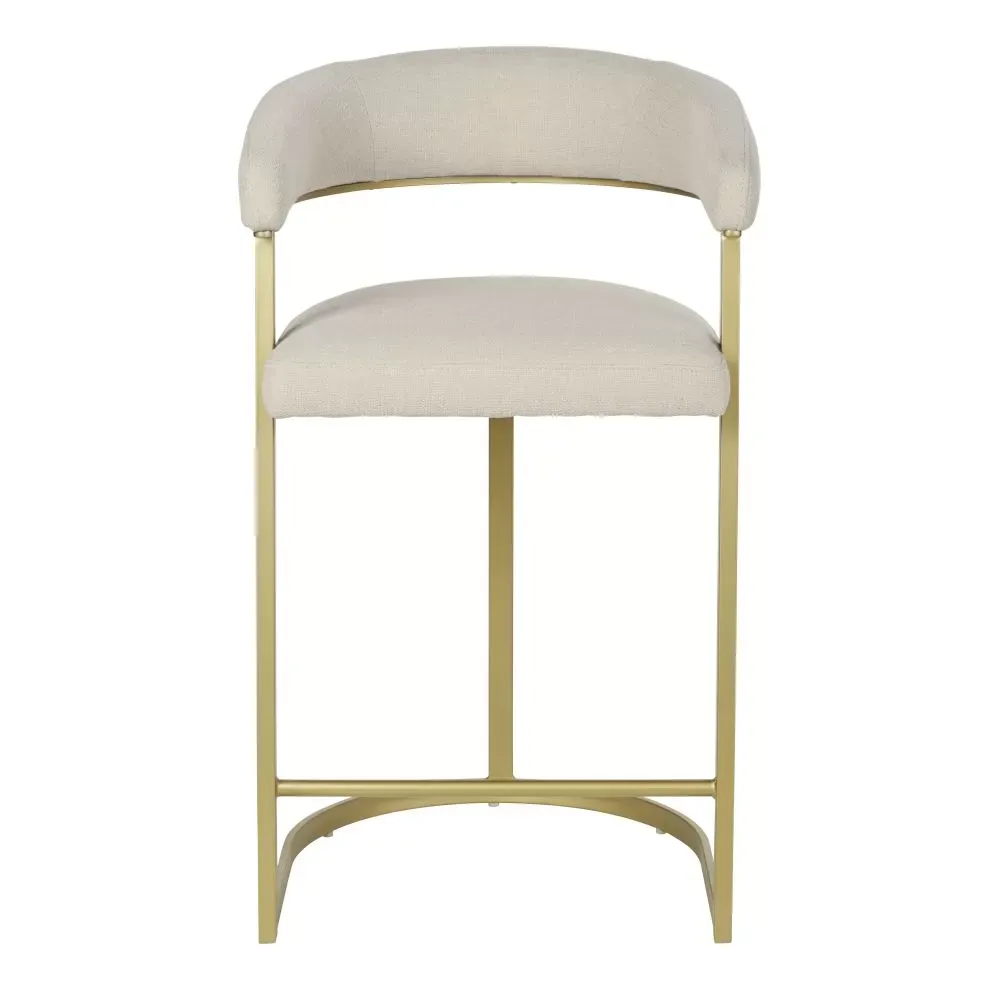 Illustration numéro 2 du produit Chaise pour îlot central beige et dorée H66