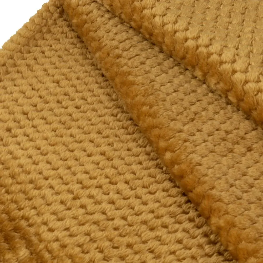 Illustration numéro 2 du produit Plaid polaire jaune moutarde 150x230