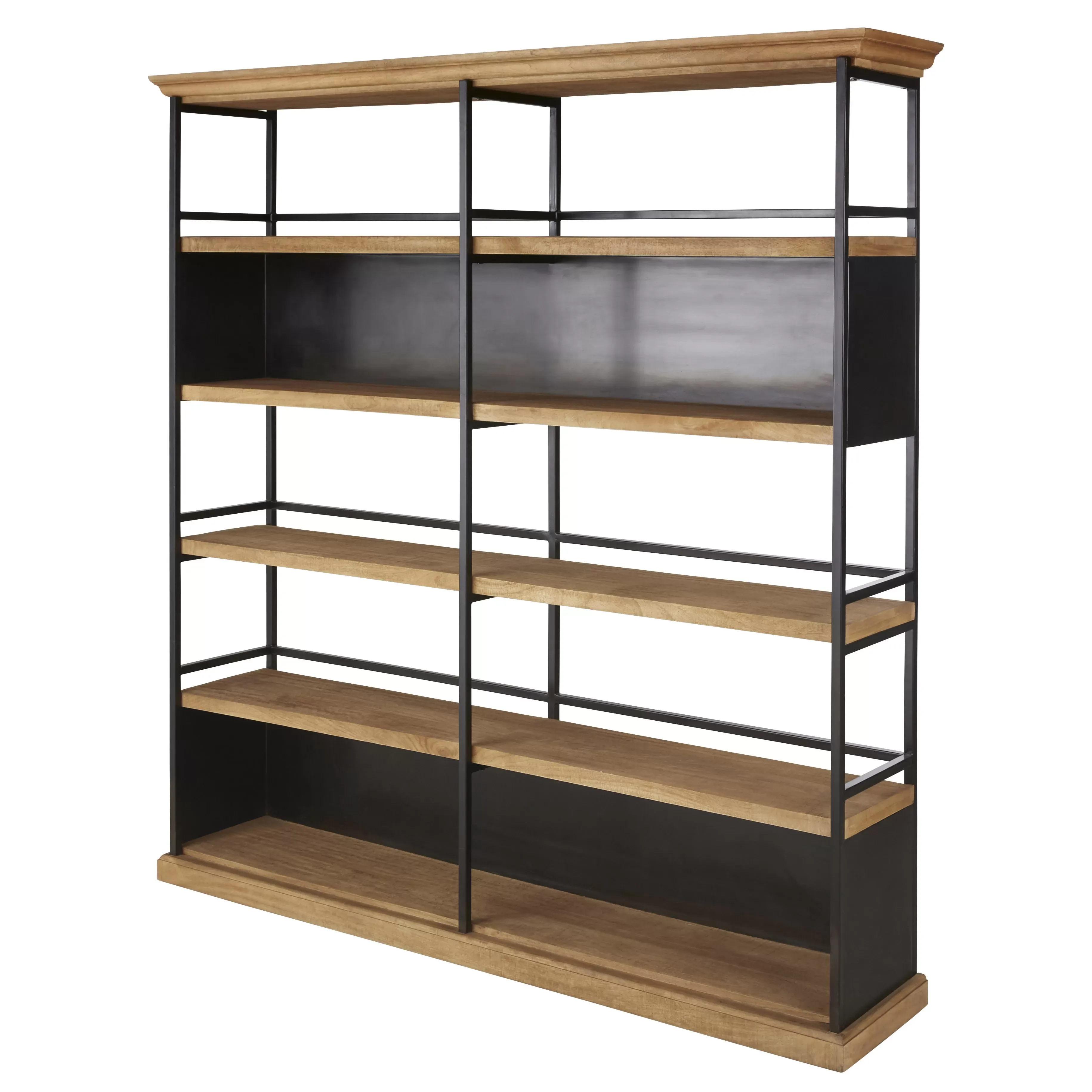 Illustration numéro 2 du produit Etagère en bois de manguier et métal noir