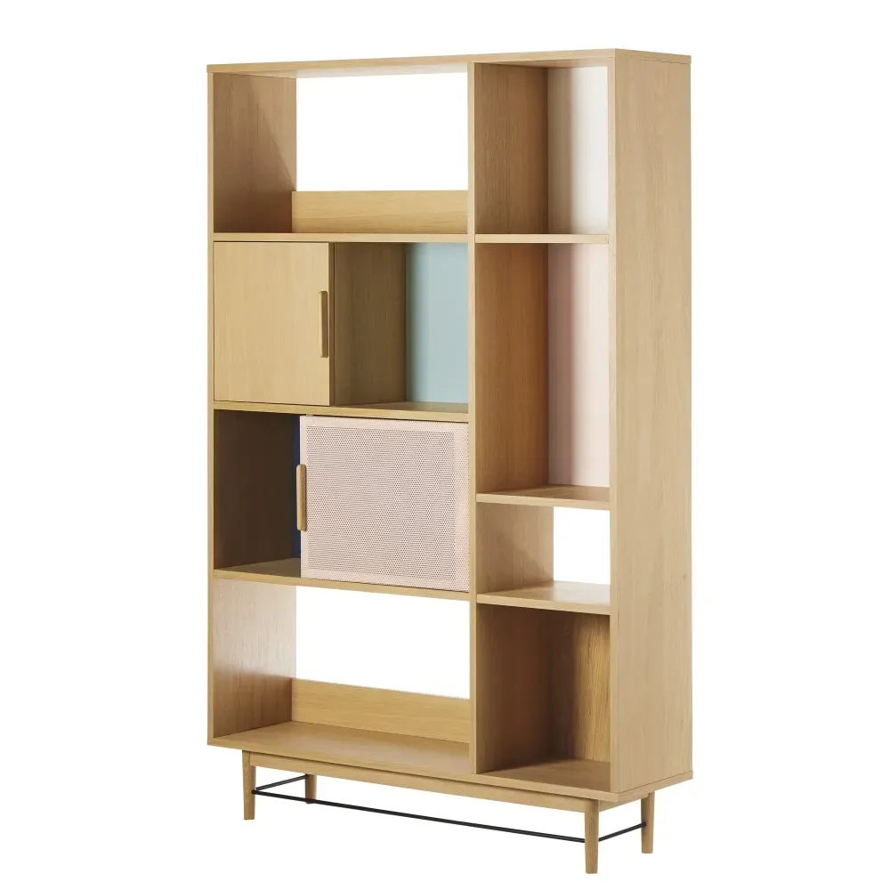 Illustration numéro 2 du produit Bibliothèque 2 portes casiers multicolores L112