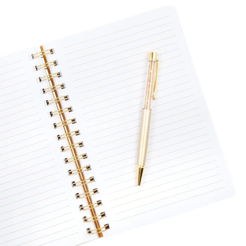 Illustration numéro 2 du produit Carnet à spirales doré