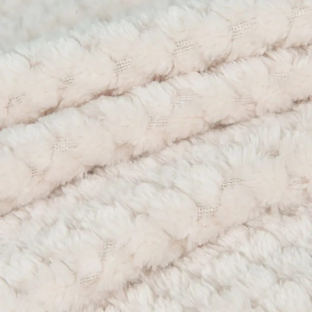 Illustration numéro 2 du produit Plaid polaire texturé crème 150x230