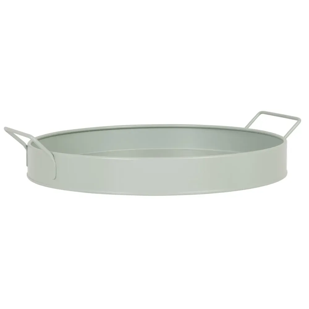 Illustration numéro 2 du produit Plateau rond en métal bleu D35