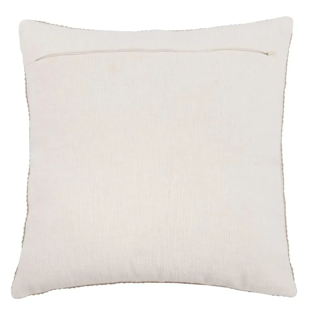 Illustration numéro 2 du produit Housse de coussin blanc et beige avec galon 40x40