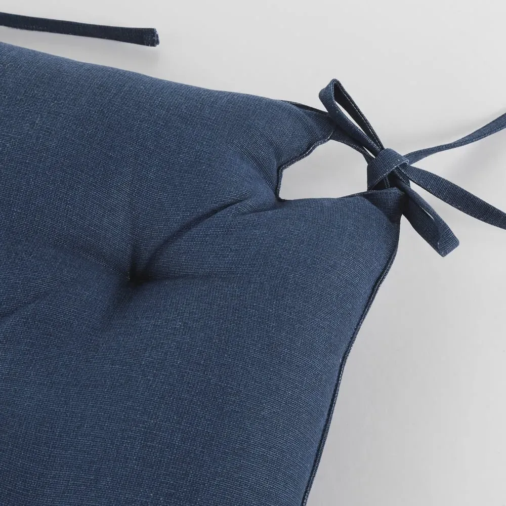 Illustration numéro 2 du produit Galette d'extérieur de chaise en coton bleu marine 40x40