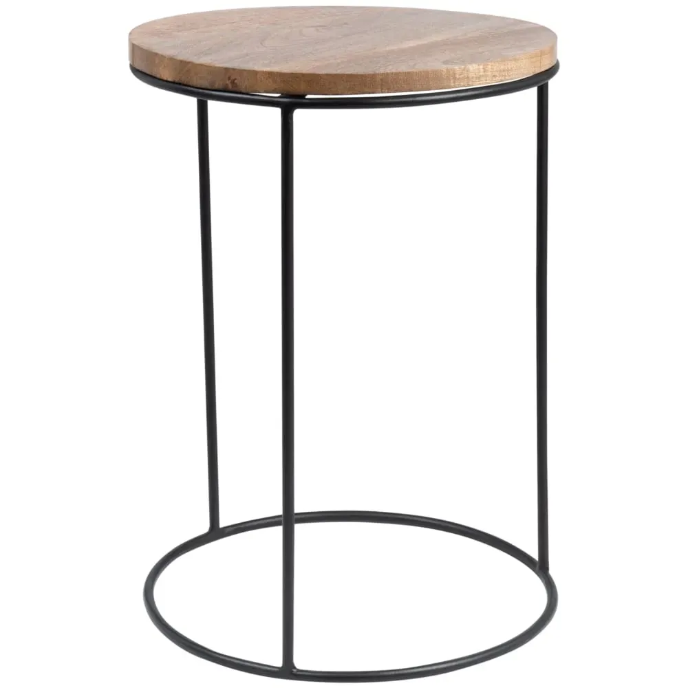 Illustration numéro 2 du produit Bout de canapé métal noir et manguier