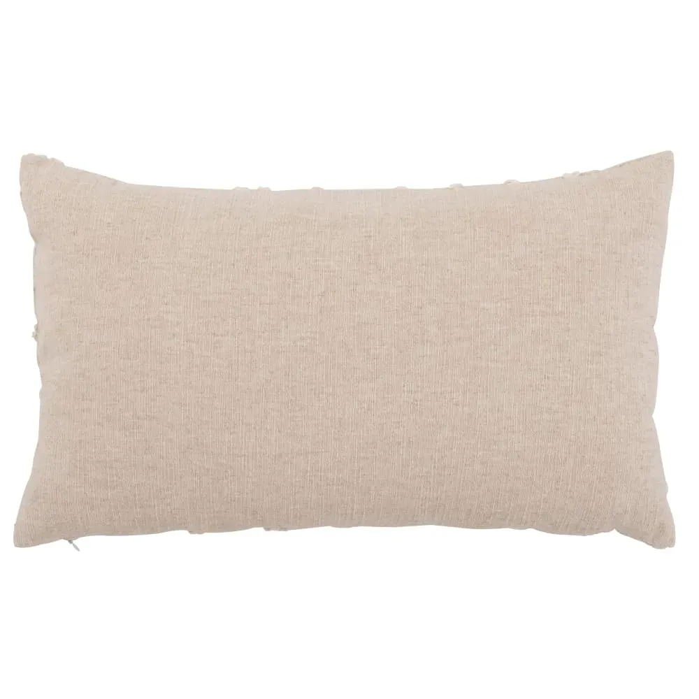 Illustration numéro 2 du produit Housse de coussin en coton et lin mélangés à motif brodé crème 50x30