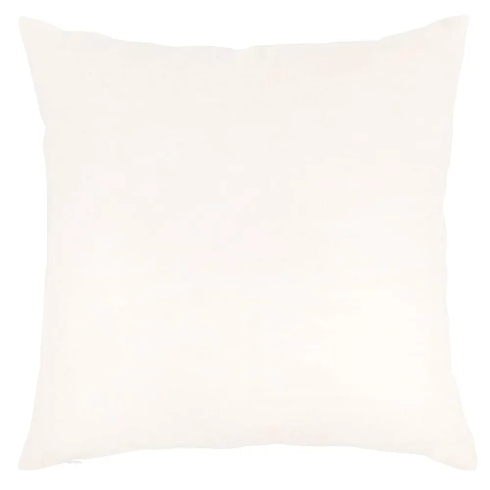 Illustration numéro 2 du produit Housse de coussin en coton brodé motif exotique écru imprimé 40x40