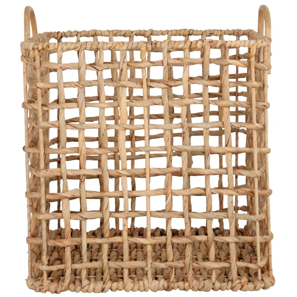 Illustration numéro 2 du produit Panier de rangement en jacinthe d'eau et rotin