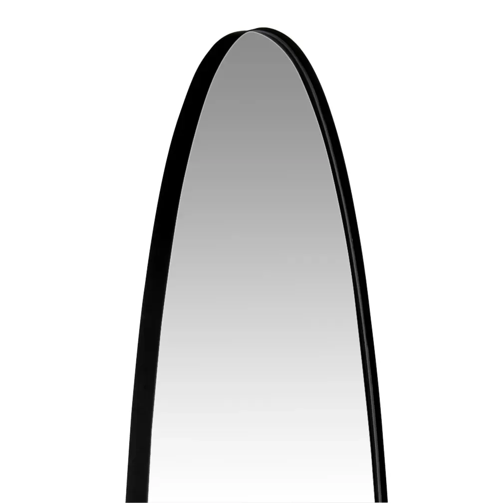 Illustration numéro 2 du produit Miroir ovale en aluminium noir, 45x150 cm