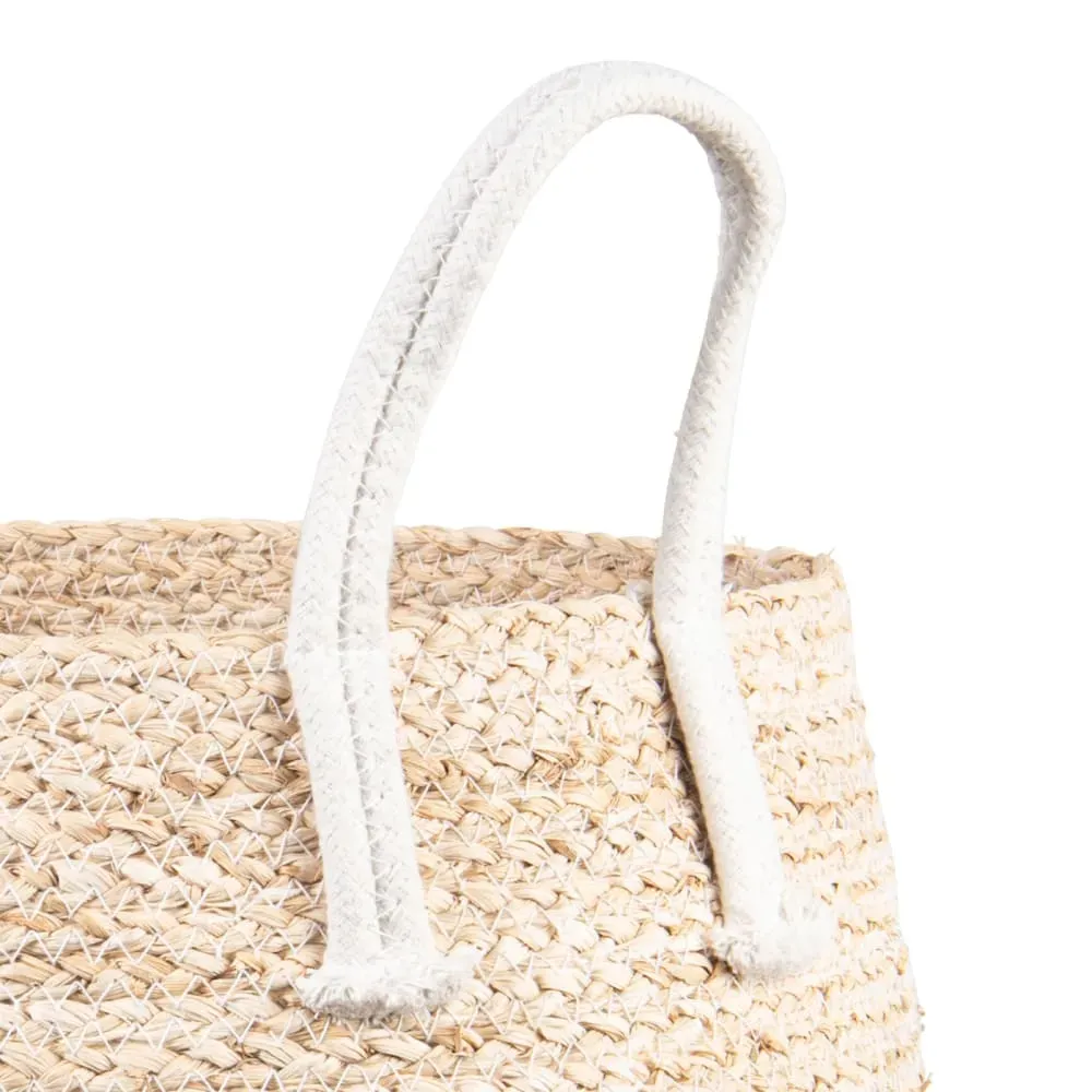 Illustration numéro 2 du produit Panier thaïlandais en coton et fibre de maïs bicolore