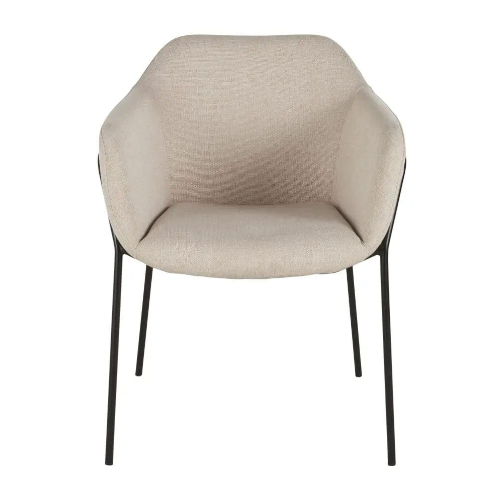 Illustration numéro 2 du produit Chaise beige et acier noir