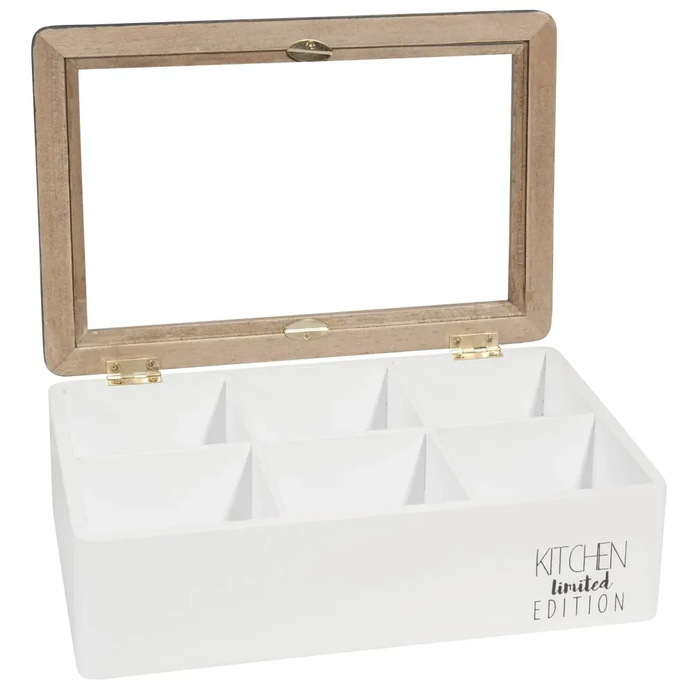 Illustration numéro 2 du produit Boîte à thé en bois 16 x 24 cm