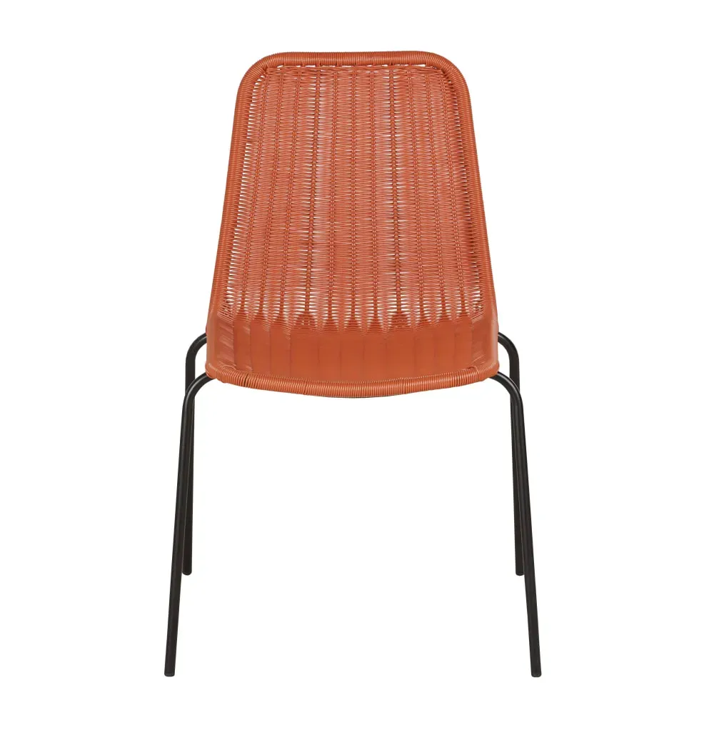 Illustration numéro 2 du produit Chaise de jardin en métal noir et résine recyclée brique