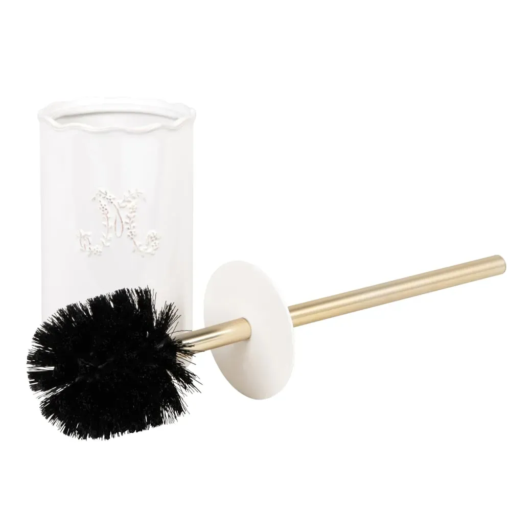 Illustration numéro 2 du produit Brosse de toilette en faïence blanche