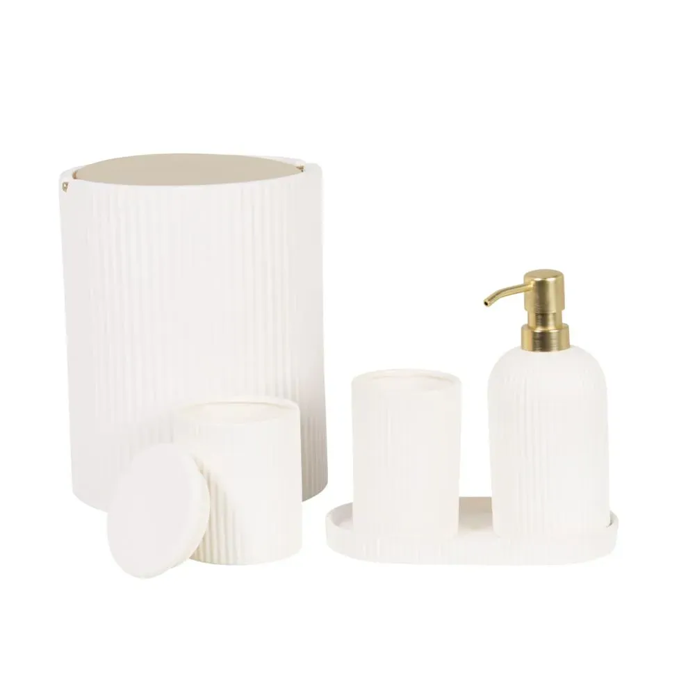 Illustration numéro 2 du produit Distributeur de savon en grès blanc