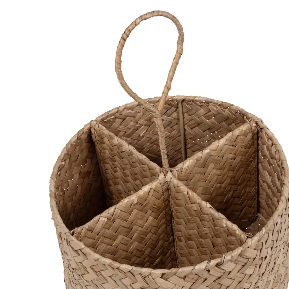 Illustration numéro 2 du produit Panier à couverts en jonc de mer tressé