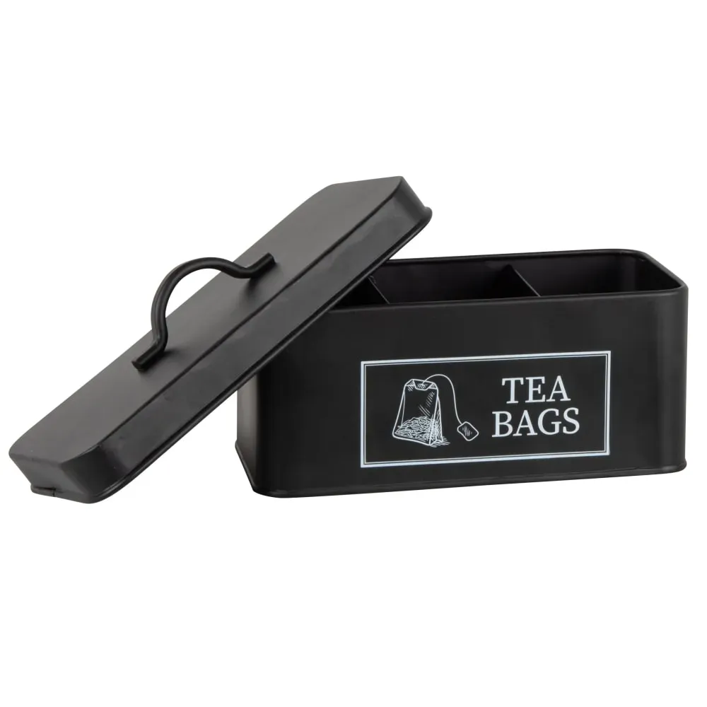 Illustration numéro 2 du produit Boîte à thé en métal noir