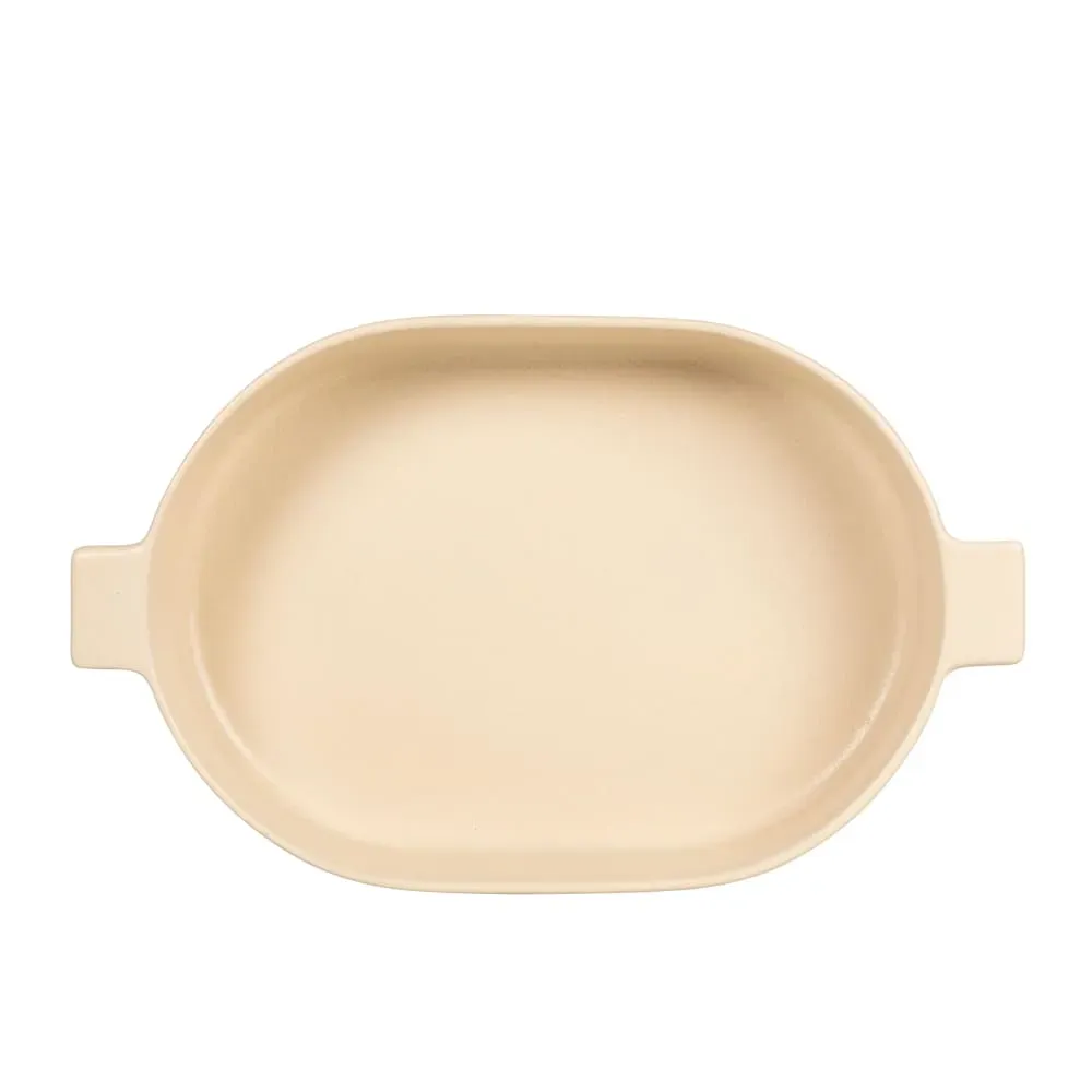 Illustration numéro 2 du produit Plat à gratin en grès beige L30