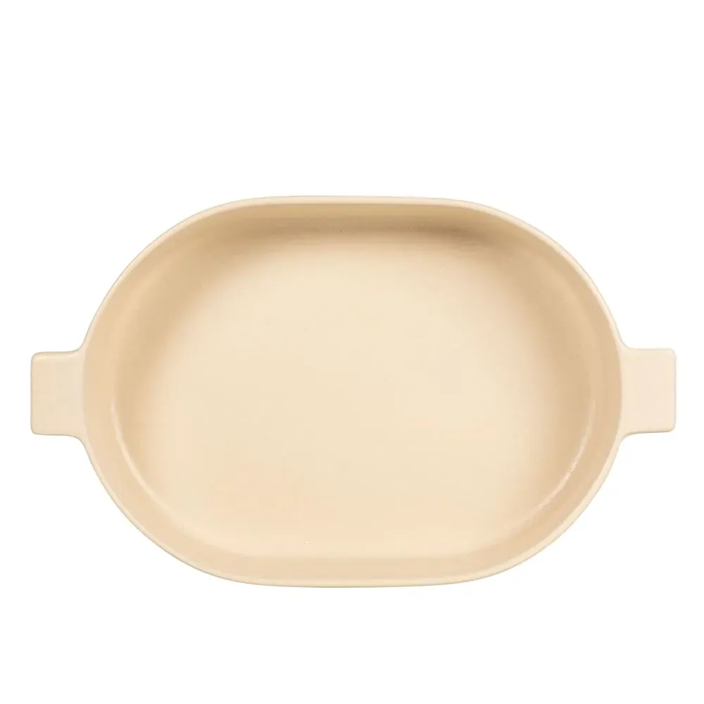 Illustration numéro 2 du produit Plat à gratin en grès beige L36