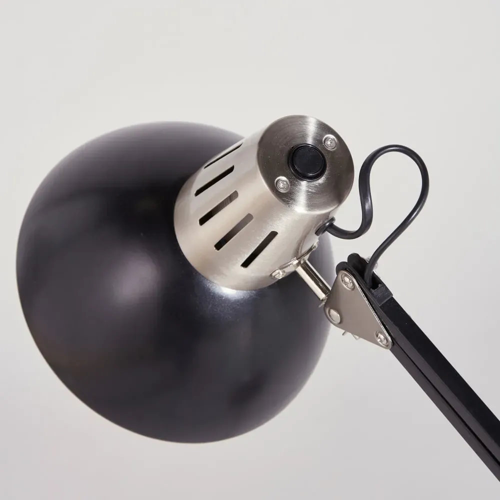 Illustration numéro 2 du produit Lampe de bureau articulée en acier brossé noir