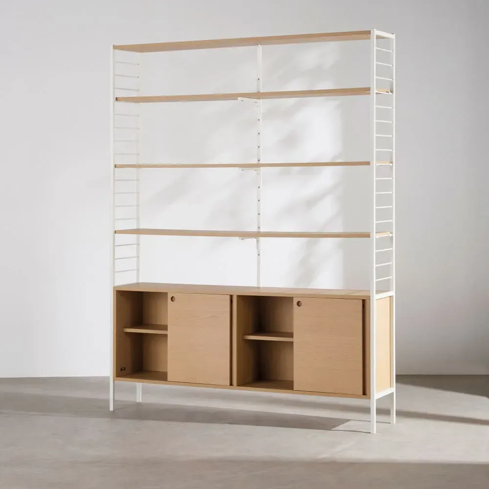 Illustration numéro 2 du produit Etagère industrielle 4 portes coulissantes et acier L153