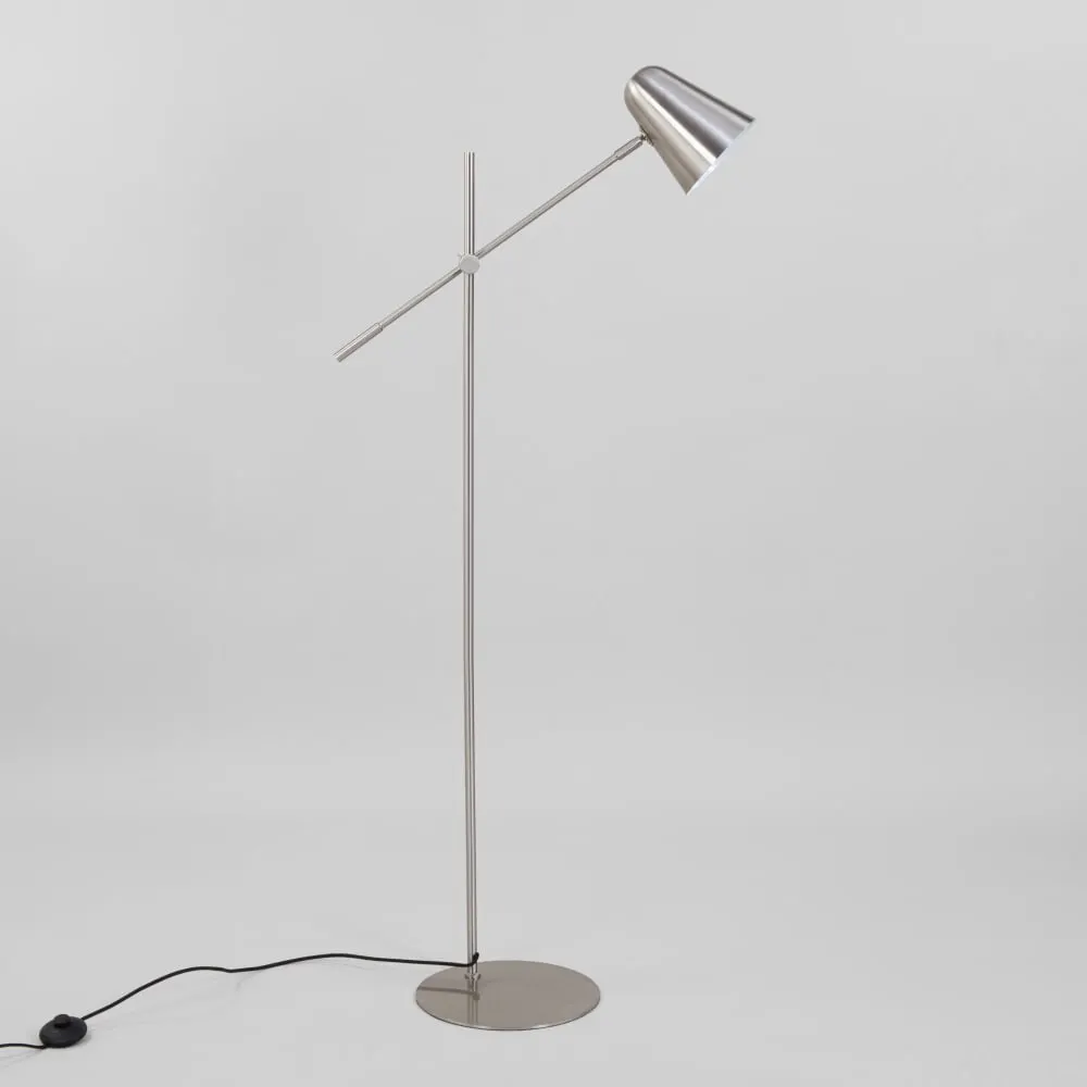 Illustration numéro 2 du produit Lampadaire avec bras articulé amovible en acier argenté, H144 cm