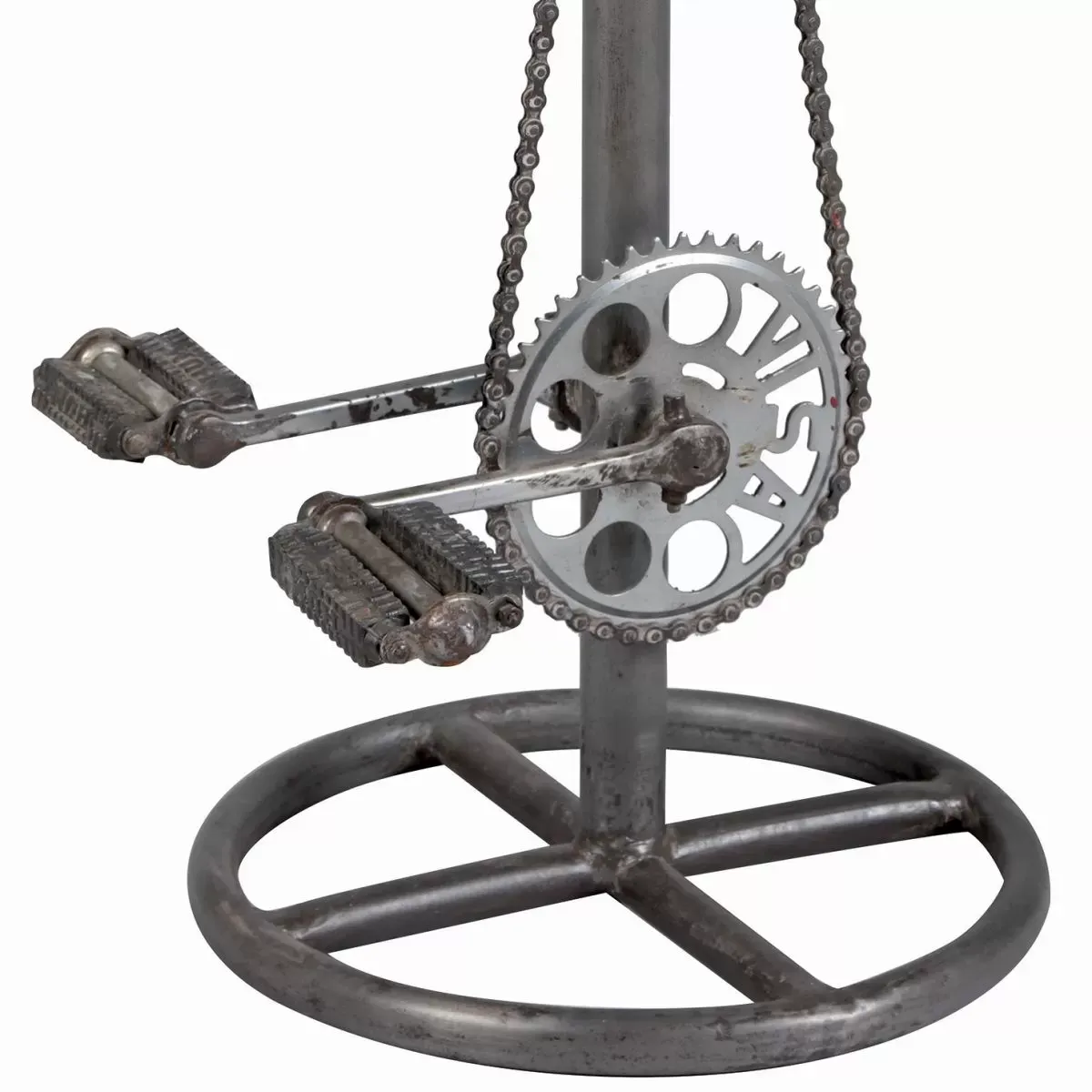 Illustration numéro 2 du produit Tabouret réglable en bois massif et métal gris