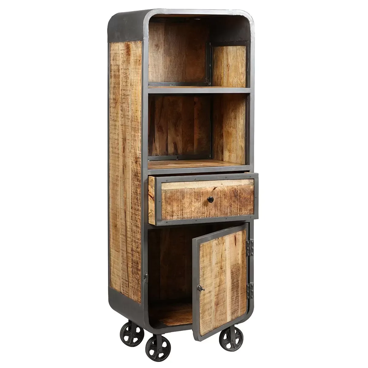 Illustration numéro 2 du produit Etagère  multi-rangements acier et bois massif