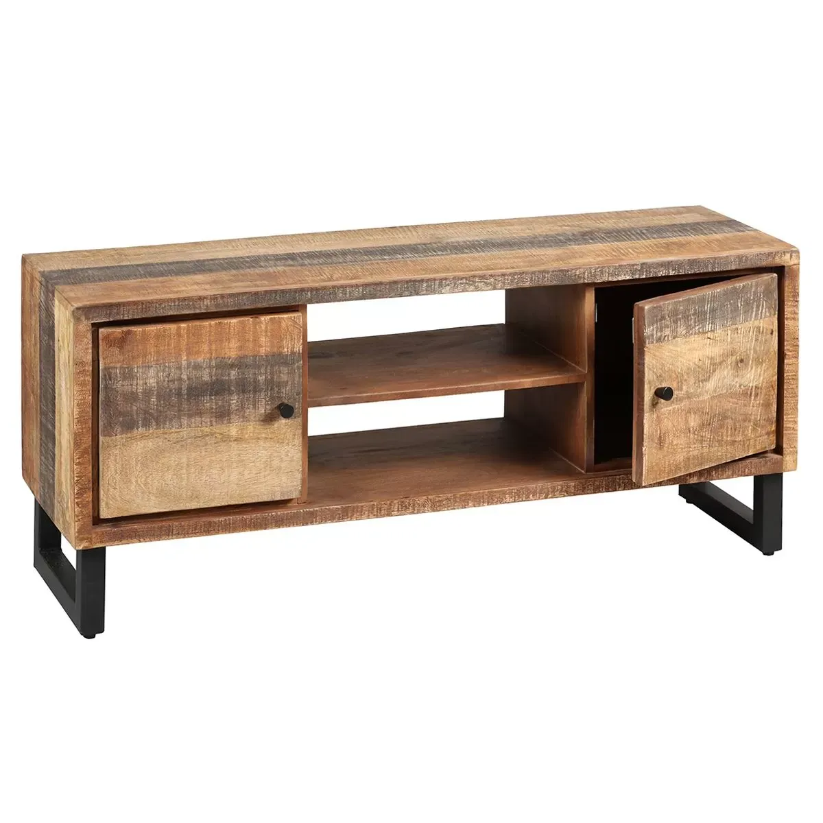 Illustration numéro 2 du produit Meuble  tv 2 portes acier et bois massif
