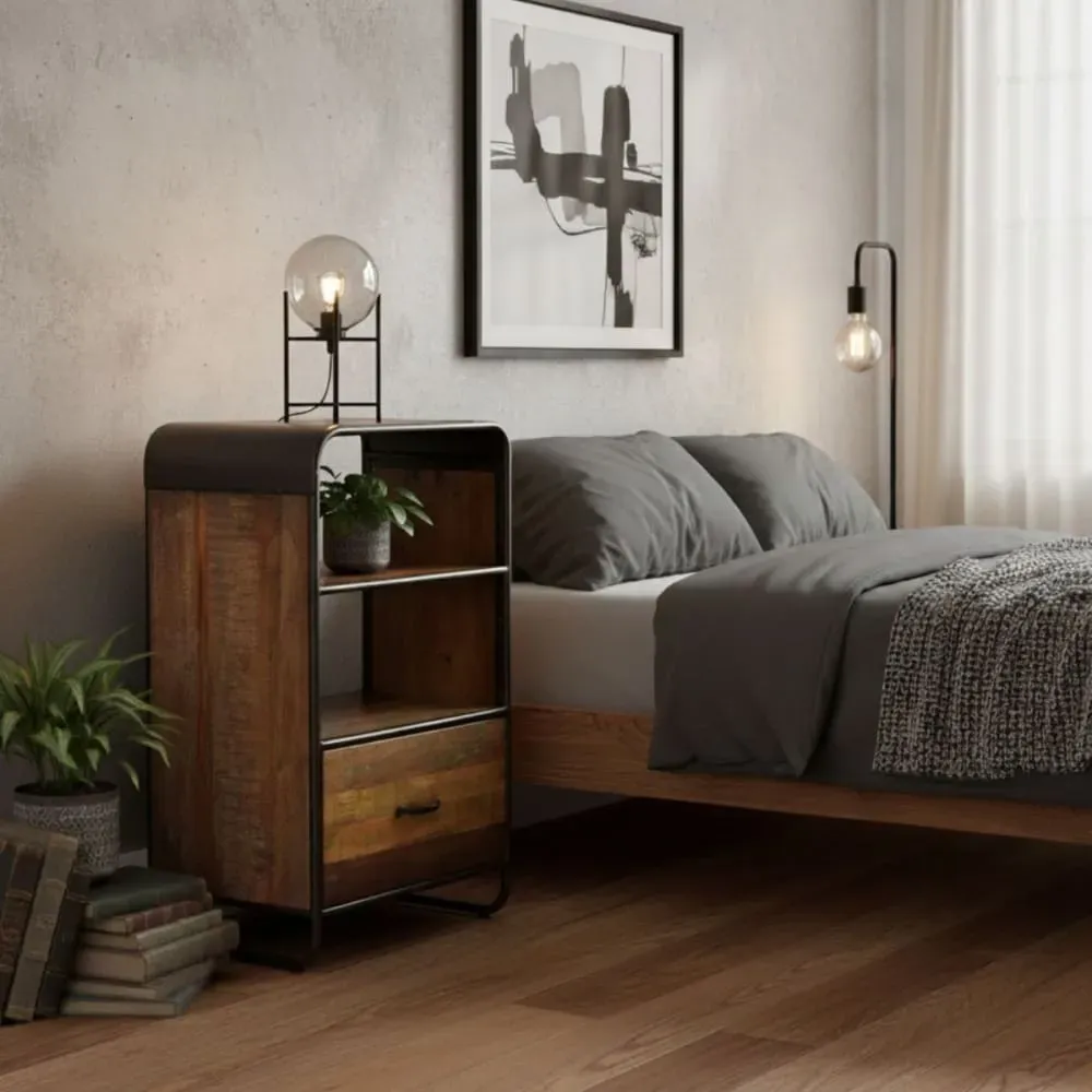 Illustration numéro 2 du produit Meuble  de rangement 1 tiroir aspect vieilli