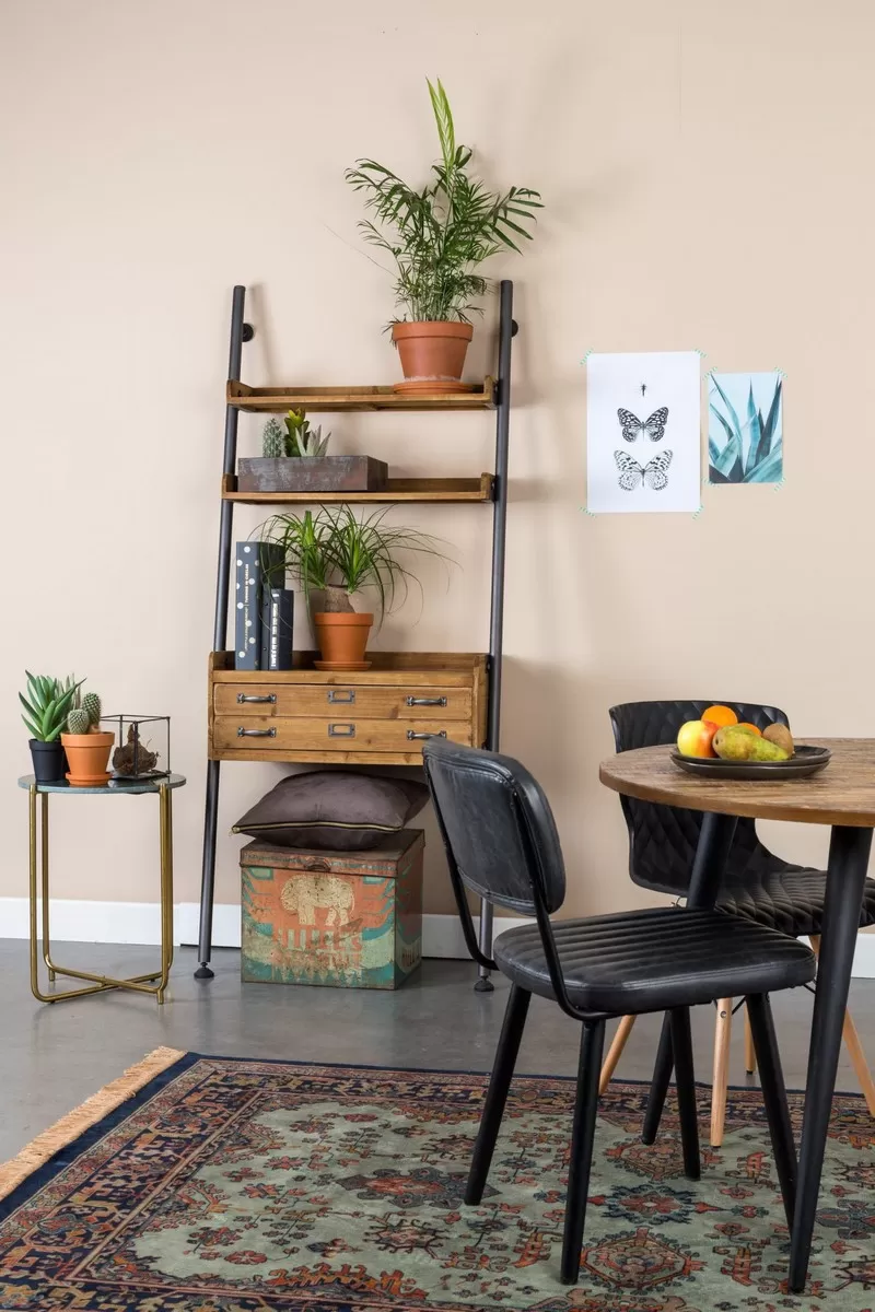 Illustration numéro 2 du produit Chaise de table aspect cuir noir