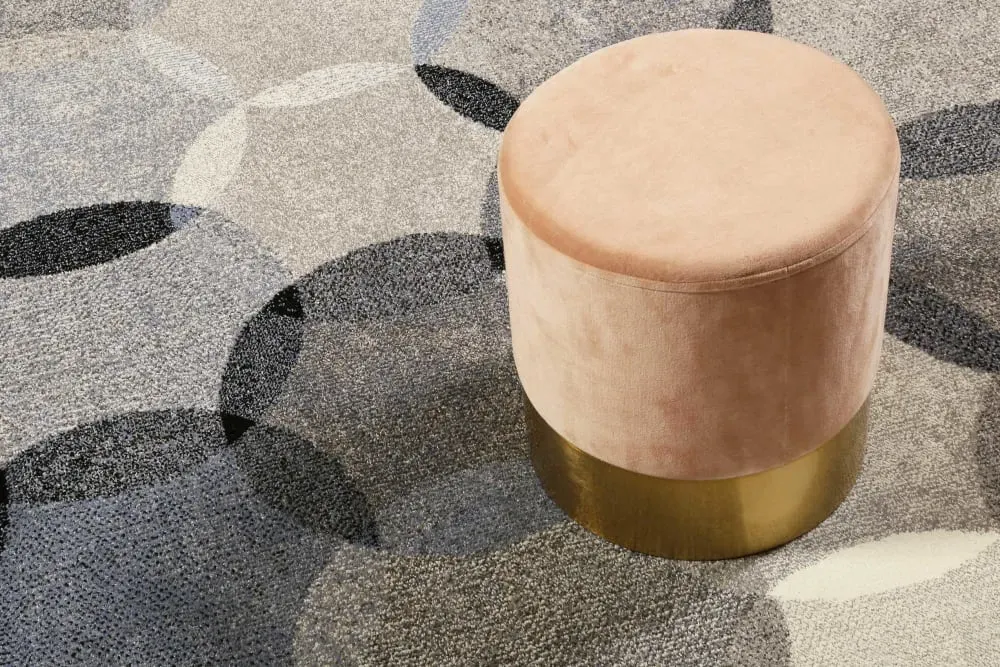 Illustration numéro 2 du produit Tapis motif cercles vintage nuances d'hiver 225x160