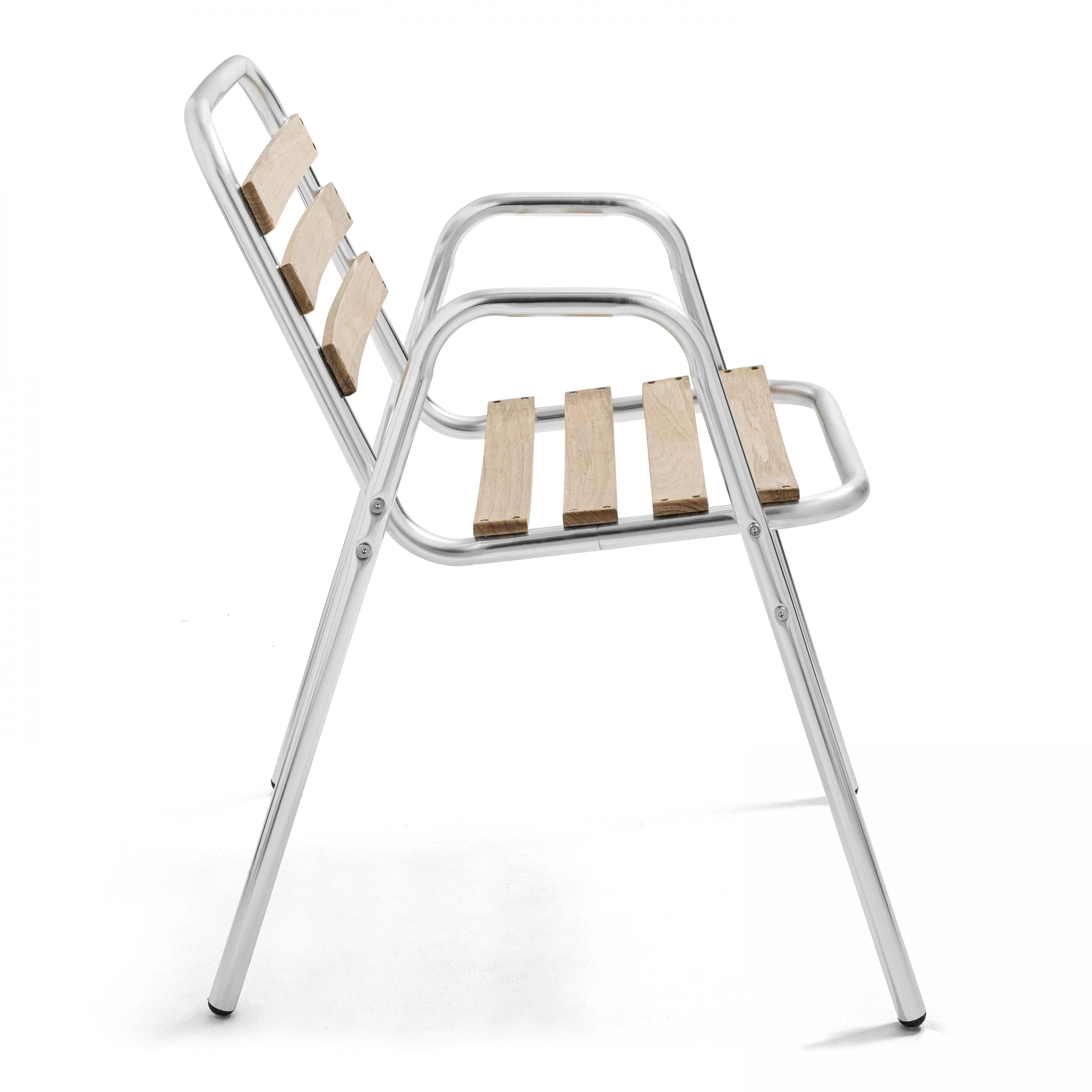 Illustration numéro 2 du produit Fauteuil de jardin en bois et aluminium gris