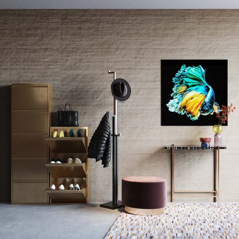 Illustration numéro 2 du produit Casier à chaussures 5 tiroirs en acier bronze