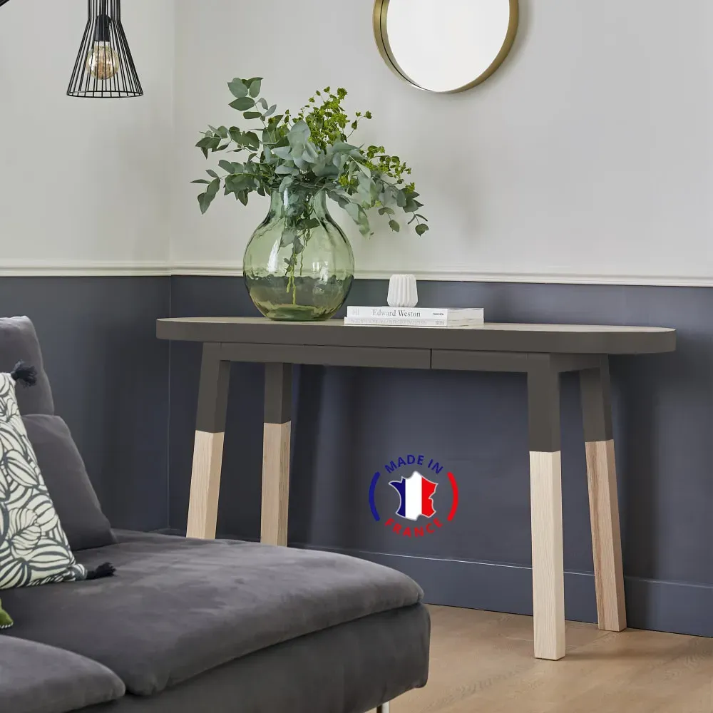 Illustration numéro 2 du produit Console ovale 140 cm, 100% frêne massif