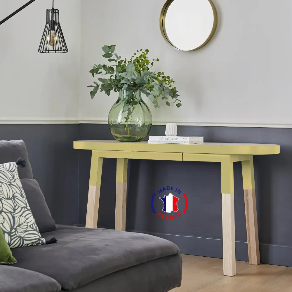 Illustration numéro 2 du produit Console ovale 140 cm, 100% frêne massif