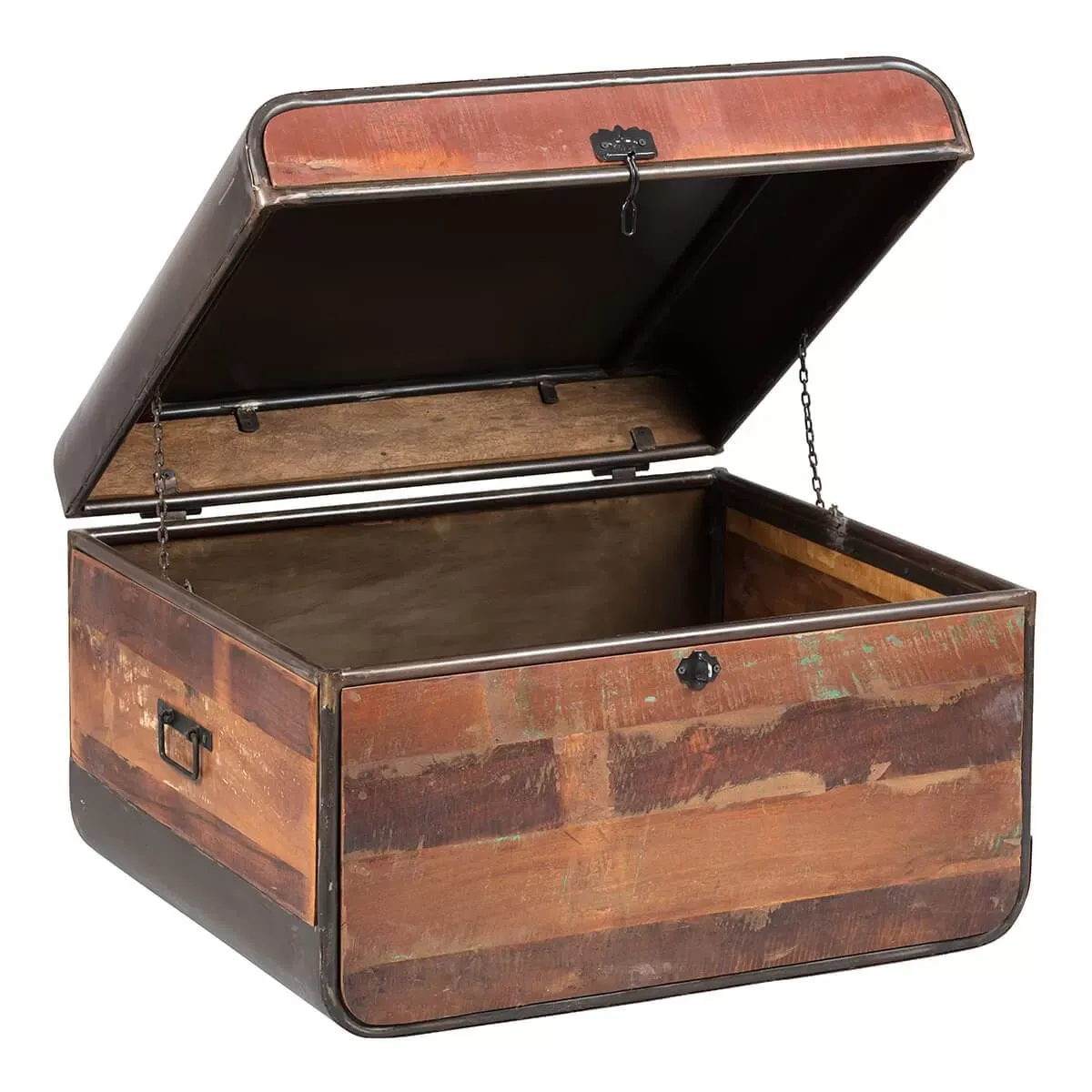 Illustration numéro 2 du produit Malle  de rangement aspect vieilli