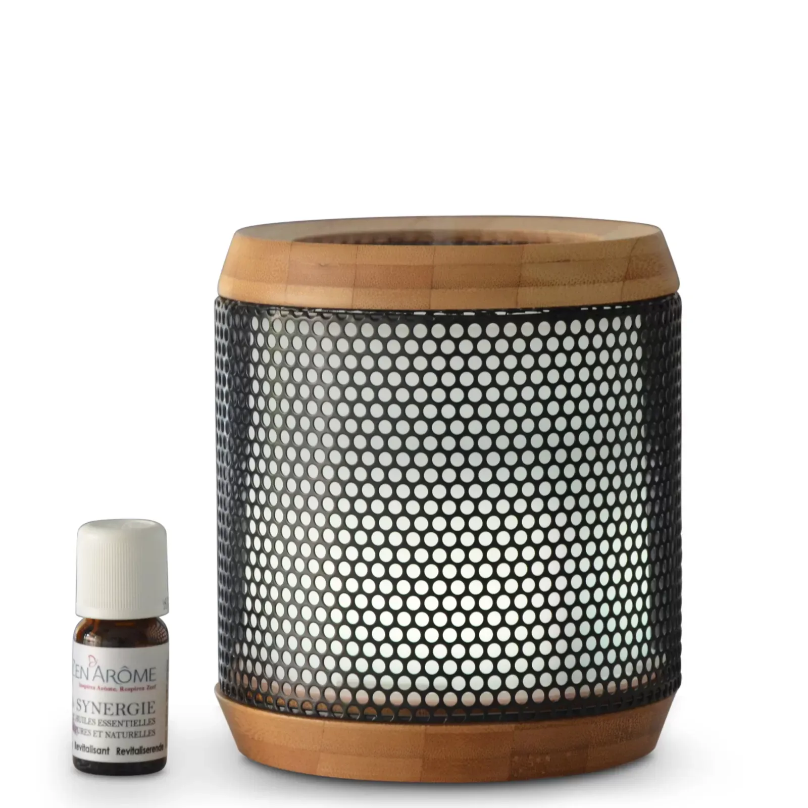 Illustration numéro 2 du produit Diffuseur d'huiles essentielles ultrasonique métal et bambou Elipsia