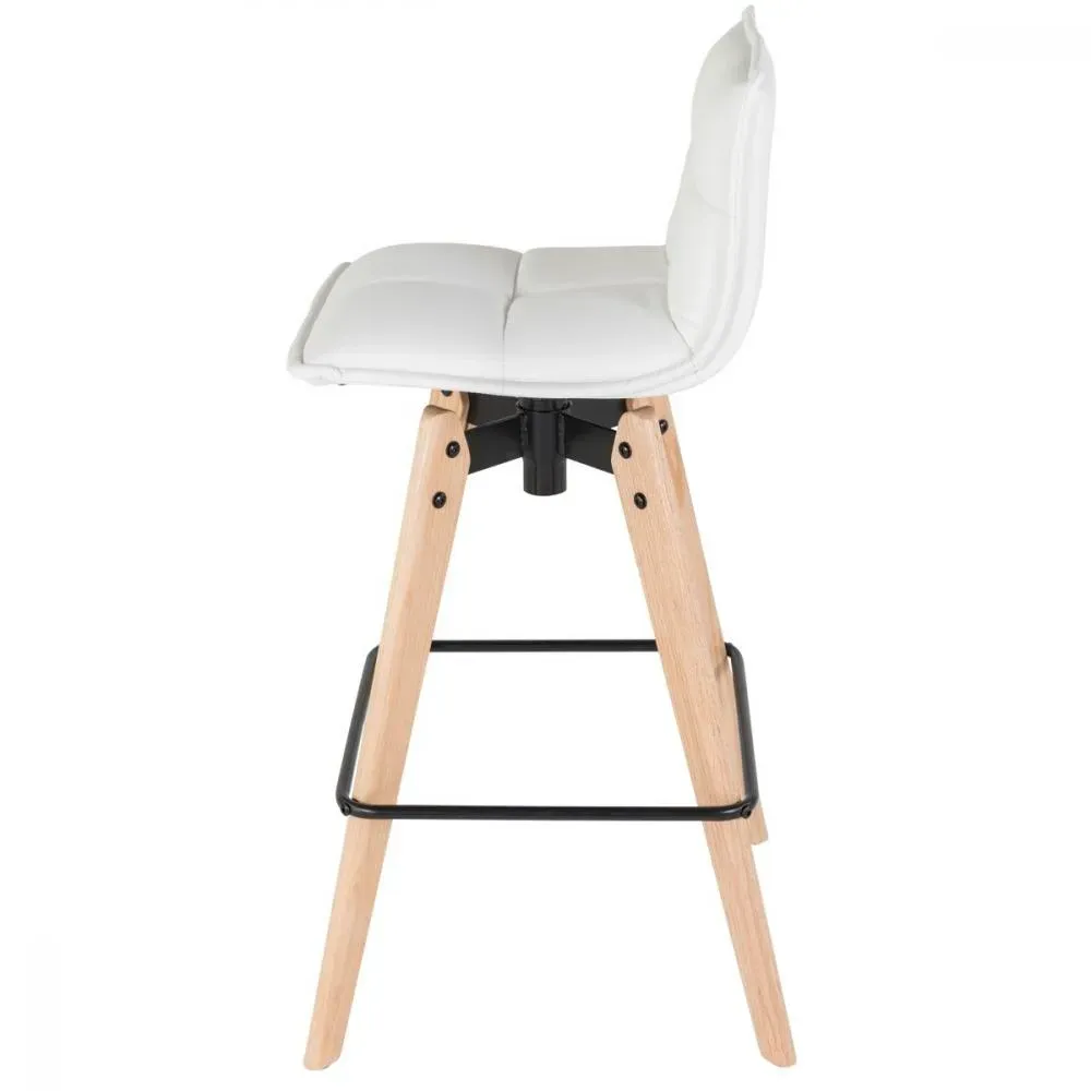 Illustration numéro 2 du produit Chaise de bar design blanche imitation cuir MAE