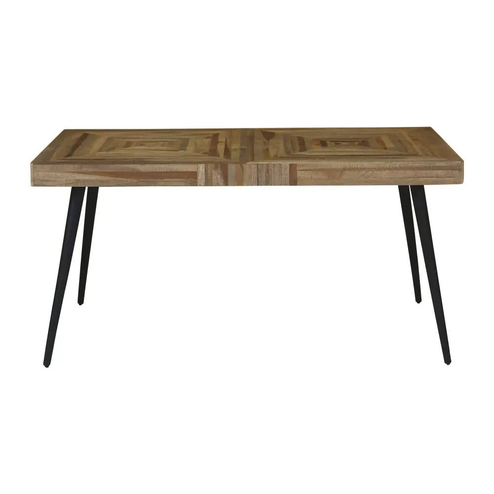 Illustration numéro 2 du produit Table rectangulaire 150 x 75 cm en teck et métal WOODY