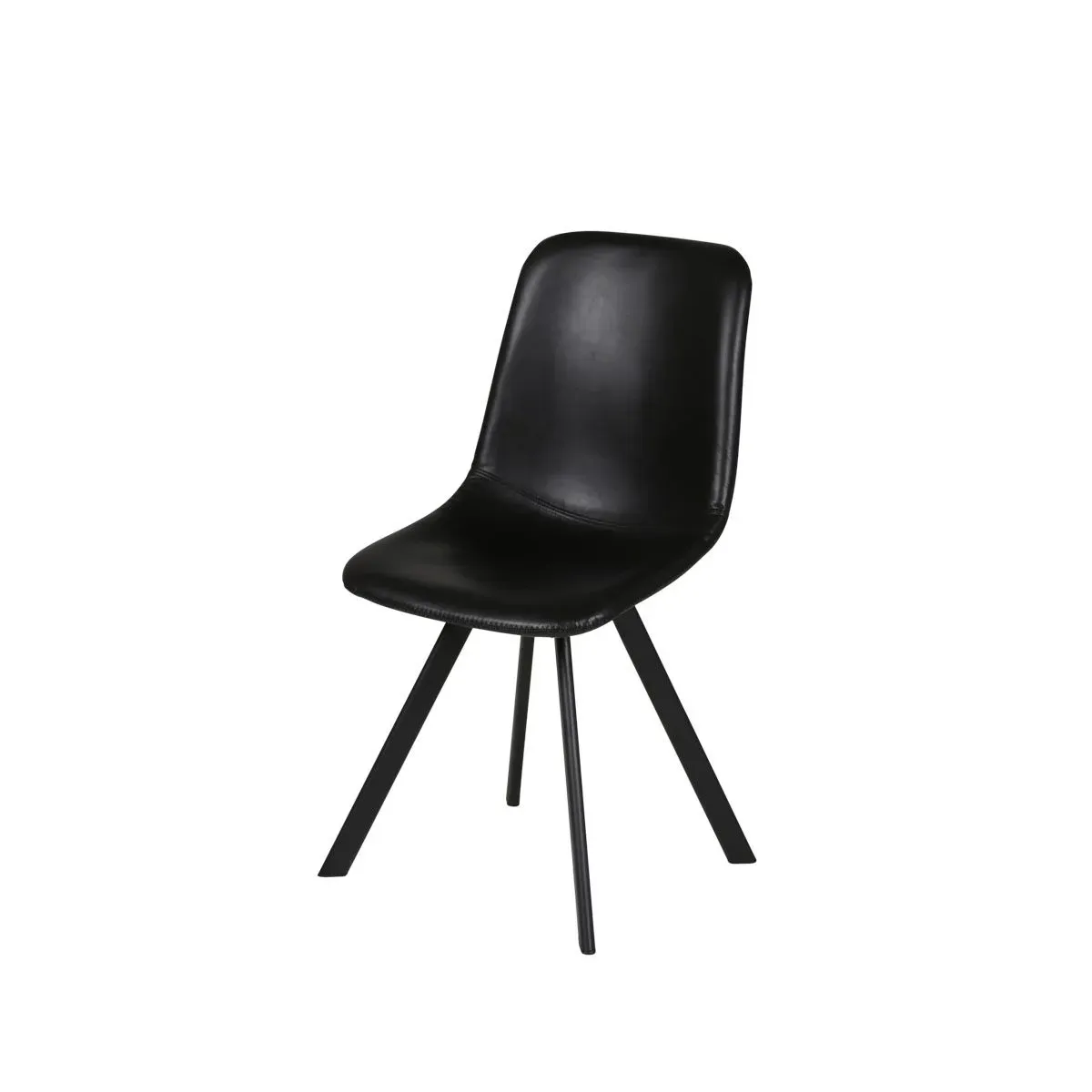 Illustration numéro 2 du produit Chaise imitation cuir noire Carl