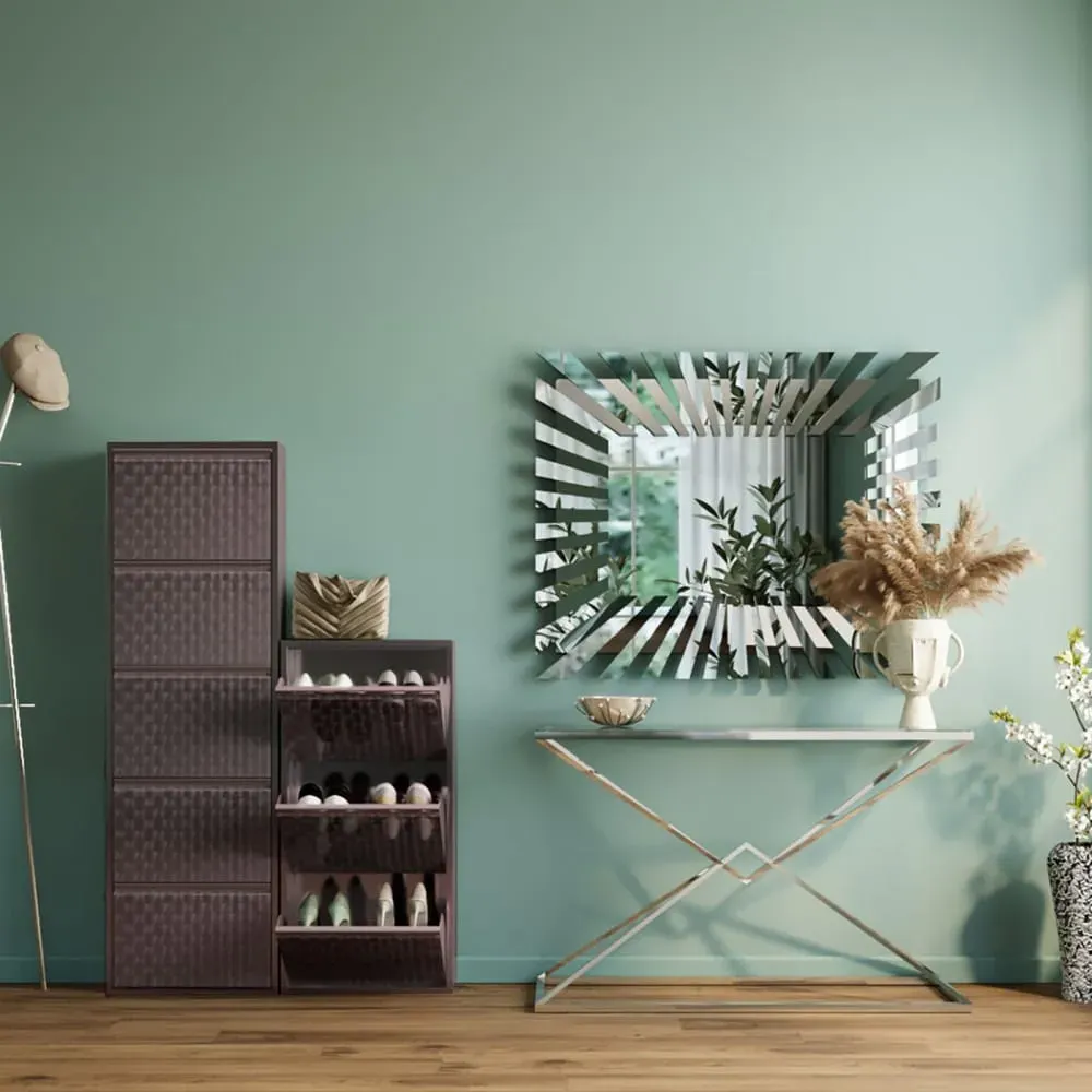 Illustration numéro 2 du produit Casier à chaussures 5 tiroirs en acier gris