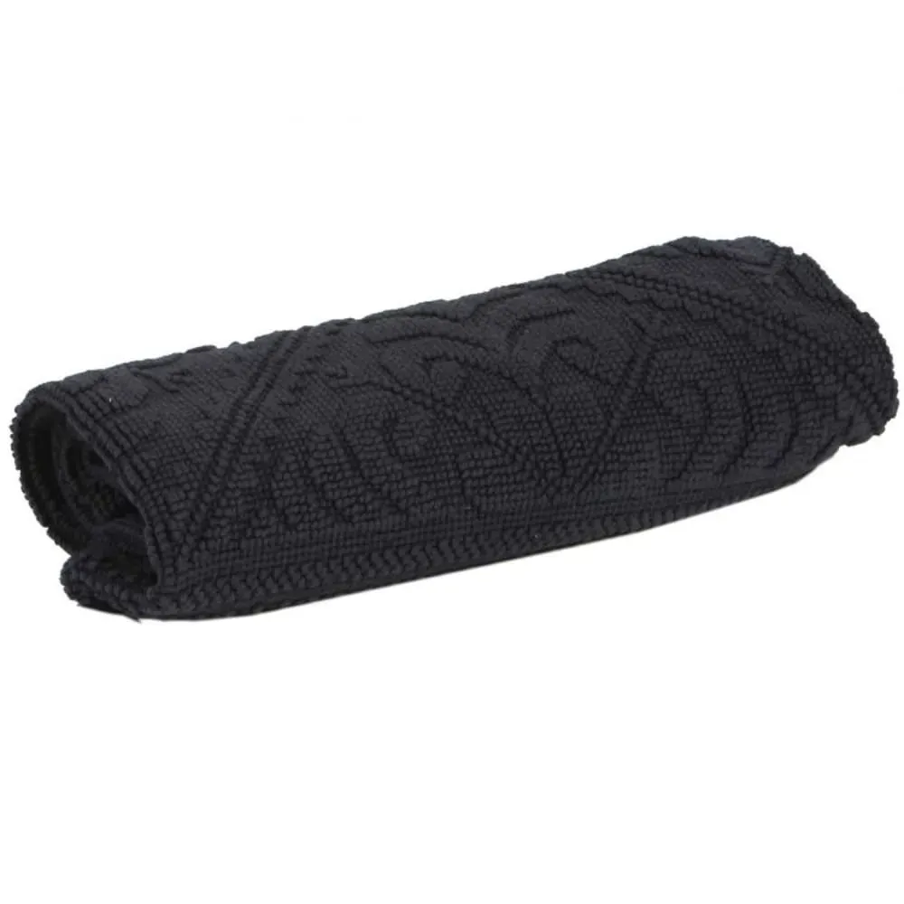 Illustration numéro 2 du produit Tapis de bain en Coton noir 54x110 cm