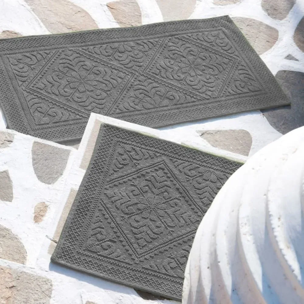 Illustration numéro 2 du produit Tapis de bain en Coton gris 54x110 cm