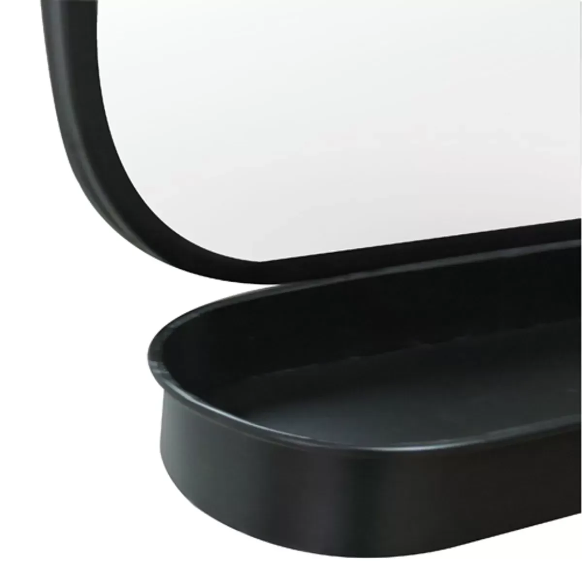 Illustration numéro 2 du produit Miroir avec étagère en métal noir 51x78