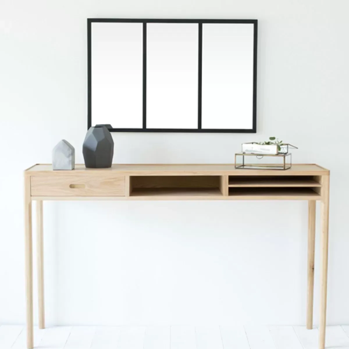 Illustration numéro 2 du produit Miroir atelier verrière en métal noir 60x90