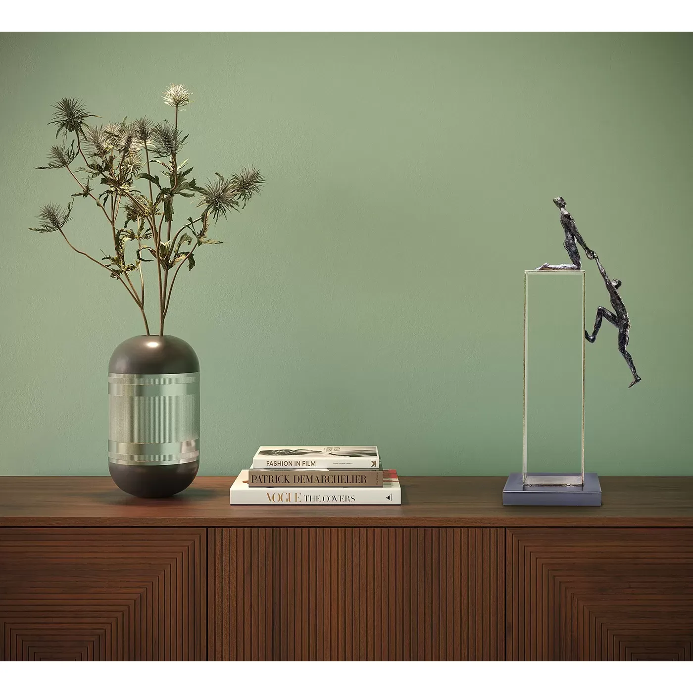 Illustration numéro 2 du produit Statuette personnages en polyrésine et acier doré H51